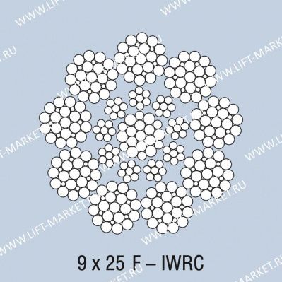 Канат 300T d=16,0 mm, 9х25F-IWRC ,1570 N/mm2, sZ, U, сердечник стальной (DRAKO Германия) фото