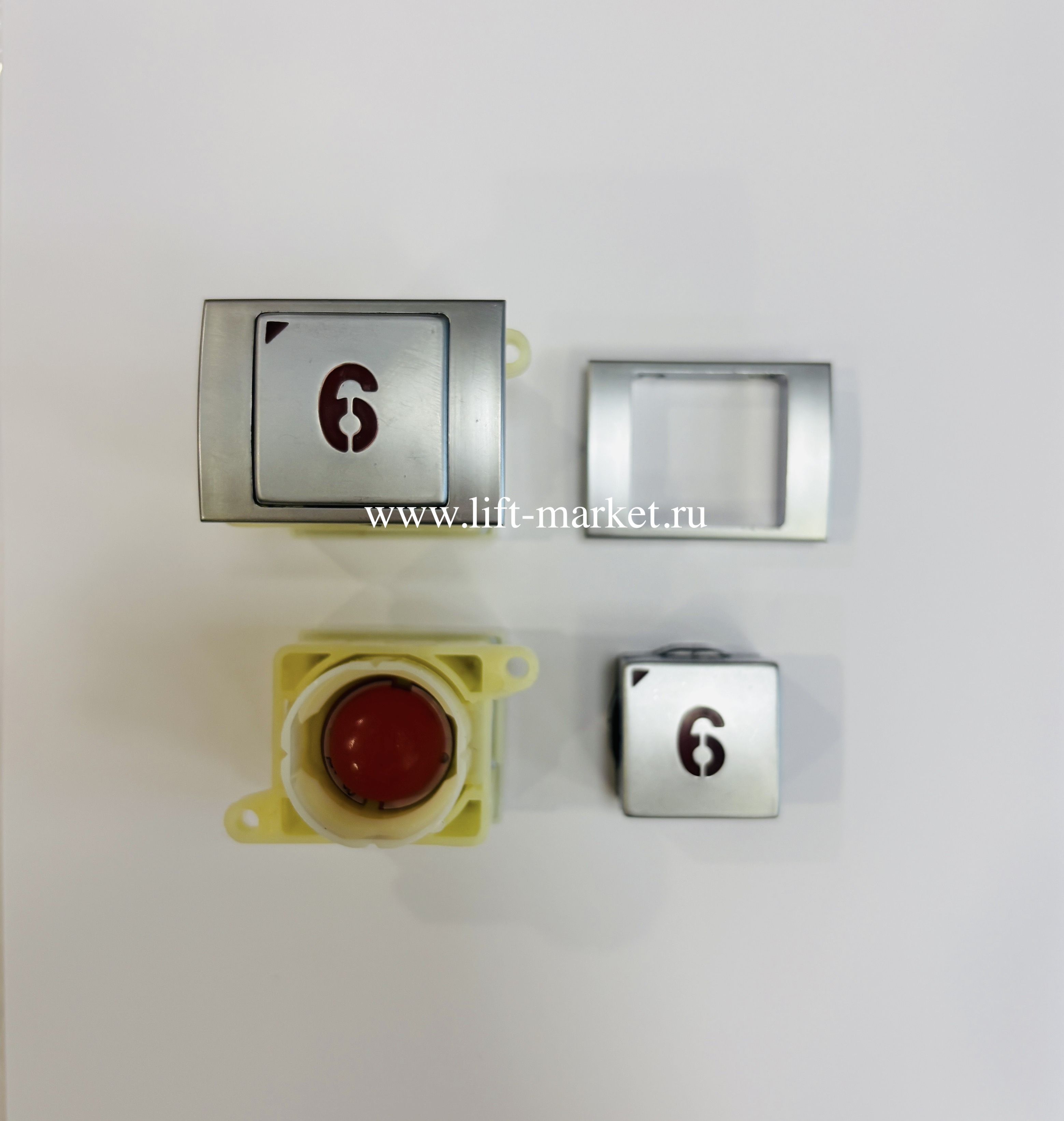 КНОПКА ПРИКАЗА C ОТМЕТКОЙ ЭТАЖА "6", КВАДРАТНАЯ, KA142, SIGMA (СИГМА) фото