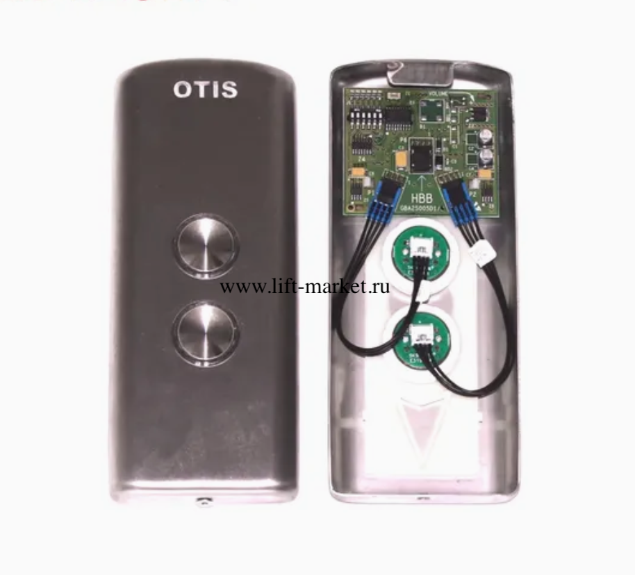 Вызывной аппарат FAA23500AV OTIS (ОТИС) с двумя кнопками (стрелки вверх/вниз), нержавеющая сталь фото