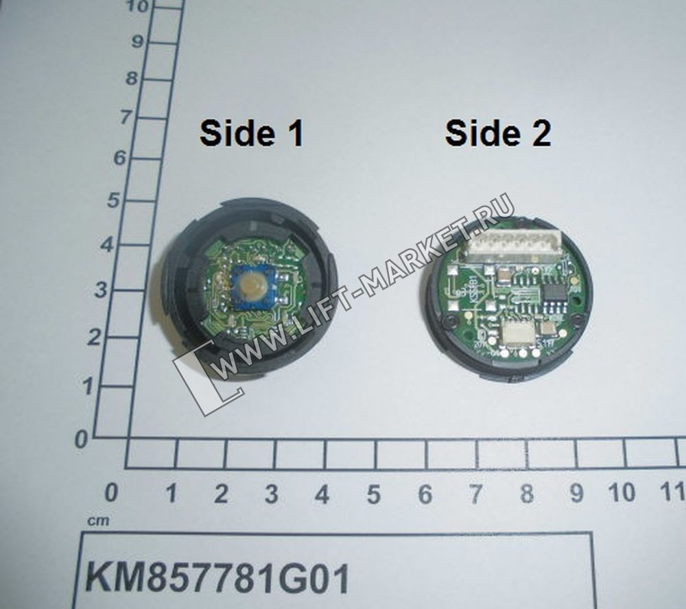 Кнопка вызова KONE (КОНЕ) KSS, F2KFB2, KM772903H05 (KM857781G01), цвет янтарь фото