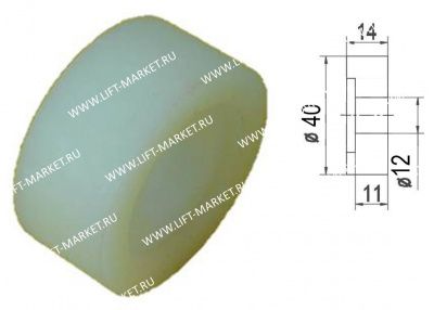 Ролик замка Thyssenkrupp, D=40/12x14мм фото