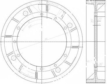 Канатоведущий шкив, KONE, D — 690 мм, диаметр каната — 13 мм, 5 канатов фото